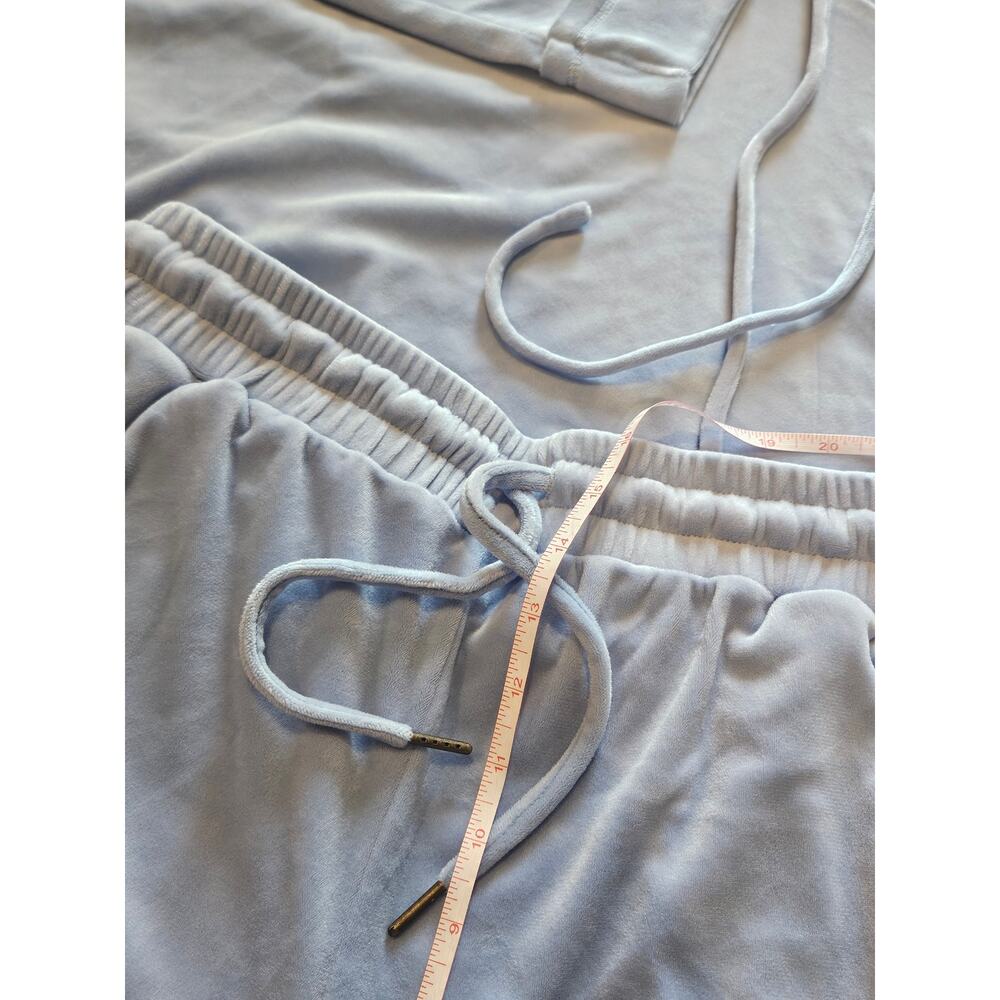 Altar'd state womens XL velour crop hoodie shorts track suit set baby blue y2k - Picture 6 of 8